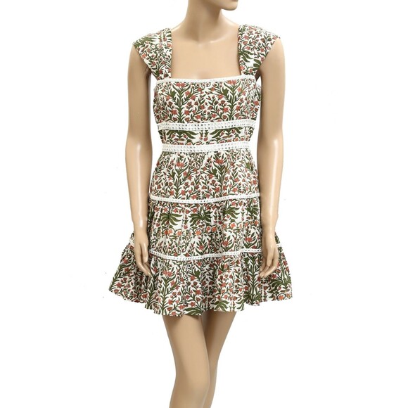 Saylor Anthropologie Campbell Mini Dress Poppy Fields Block Printed S New 282089 - Picture 6 of 10